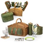 Somerset Double Lid Deluxe Picnic Basket w/Service for 2 - 7