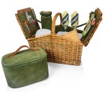 Somerset Double Lid Deluxe Picnic Basket w/Service for 2 - 8