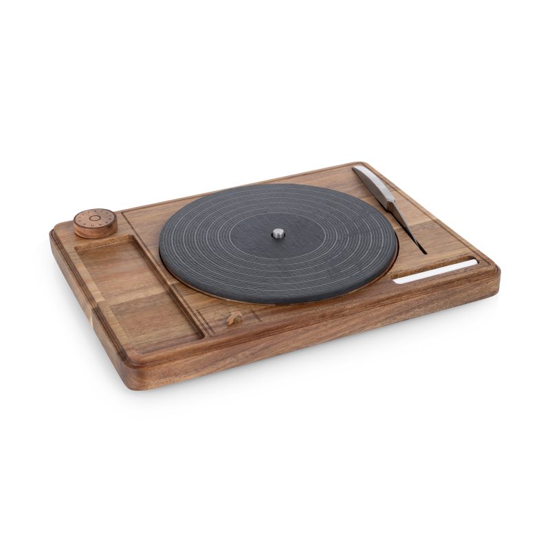 Turntable Acacia and Slate Cheese Board with Knife - 1