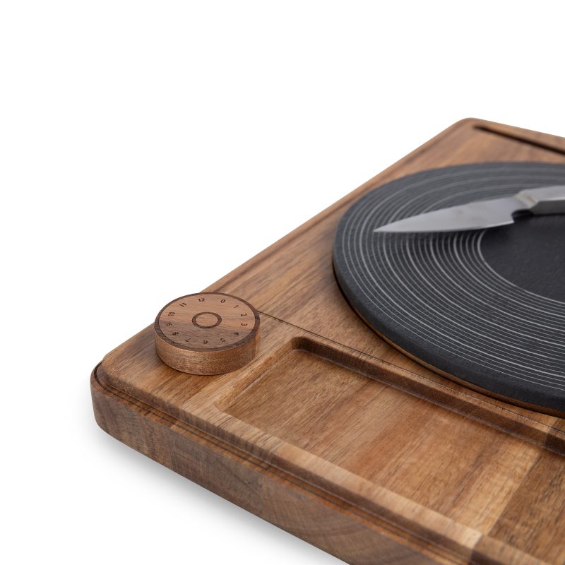 Turntable Acacia and Slate Cheese Board with Knife - 6