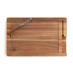 Ventana - Tempered Glass and Acacia Cheese Board and Knife Set - 1