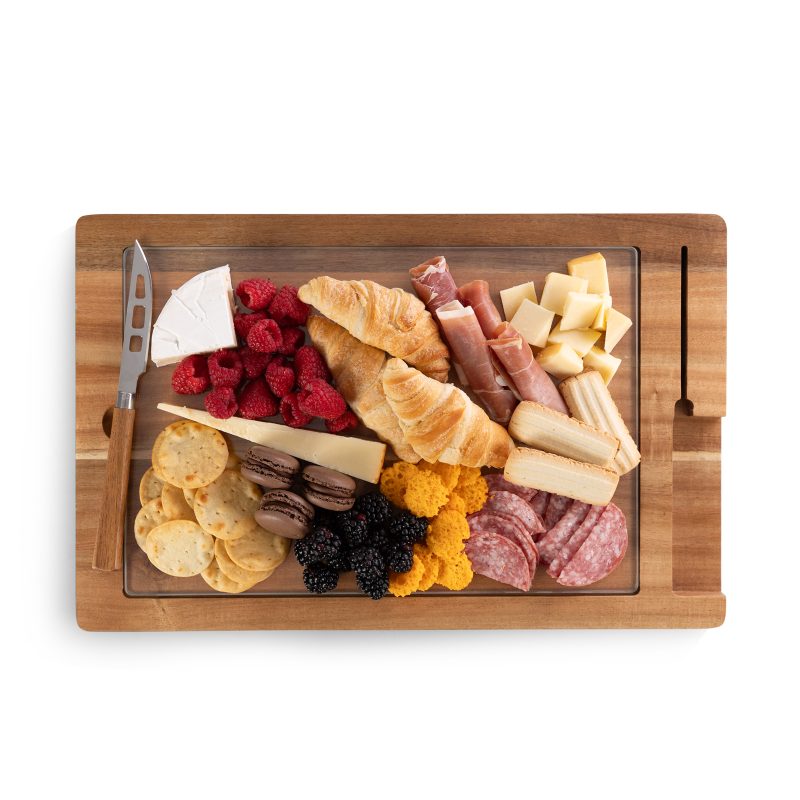 Ventana - Tempered Glass and Acacia Cheese Board and Knife Set - 4
