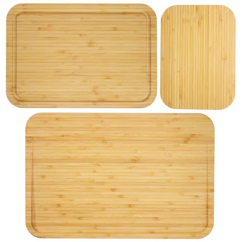 3Pc Bamboo Cutting & Serving Board Set - 1