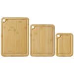 3Pc Bamboo Cutting & Serving Board Set with hanging holes - 1