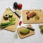 3Pc Bamboo Cutting & Serving Board Set with hanging holes - 3