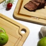 3Pc Bamboo Cutting & Serving Board Set with hanging holes - 4