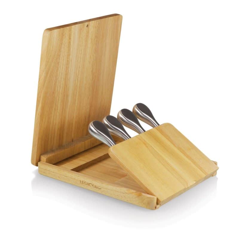 Asiago Cutting & Cheese Board w/Tuck Away Panel & 4 Cheese Tools - 2