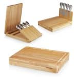Asiago Cutting & Cheese Board w/Tuck Away Panel & 4 Cheese Tools - 3