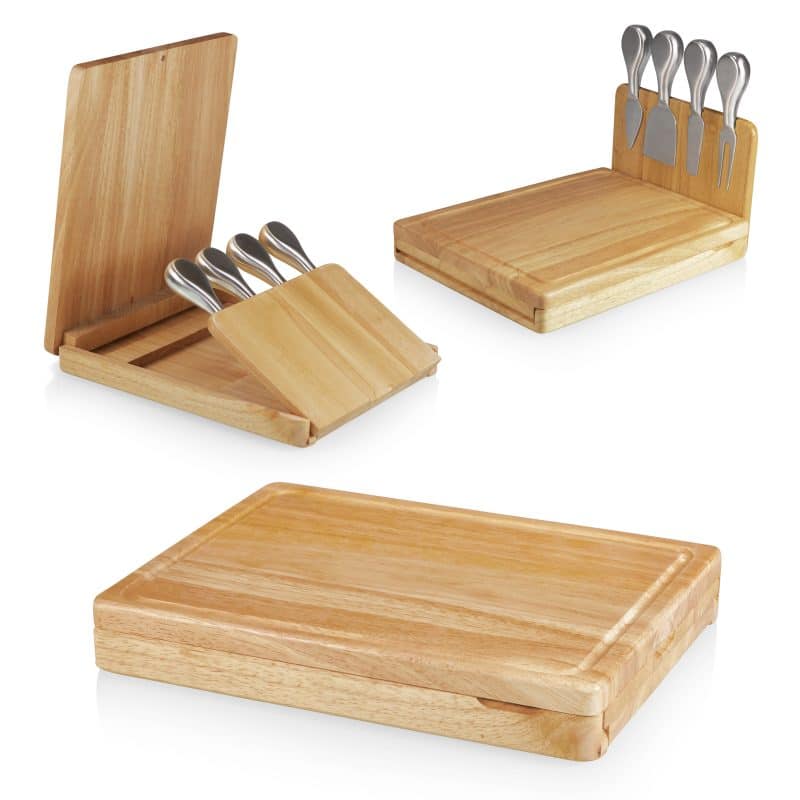 Asiago Cutting & Cheese Board w/Tuck Away Panel & 4 Cheese Tools - 3
