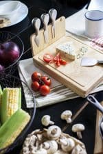 Asiago Cutting & Cheese Board w/Tuck Away Panel & 4 Cheese Tools - 8