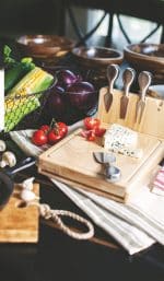 Asiago Cutting & Cheese Board w/Tuck Away Panel & 4 Cheese Tools - 9
