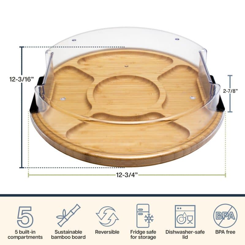Serve & Store™ Covered Rectangle Bamboo Charcuterie Board (Available Early December 2025)