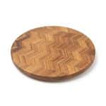 Harrington Acacia Wood Herringbone Lazy Susan - 1