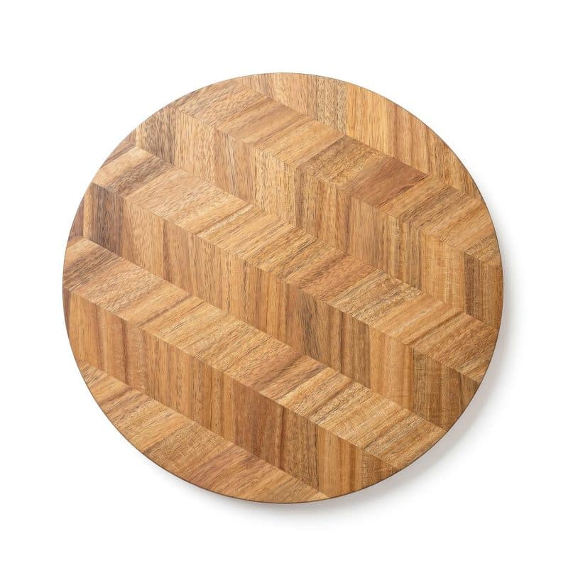 Harrington Acacia Wood Herringbone Lazy Susan - 4