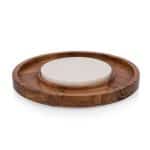 Isla Serving Platter with Marble Cheeseboard Insert - 1