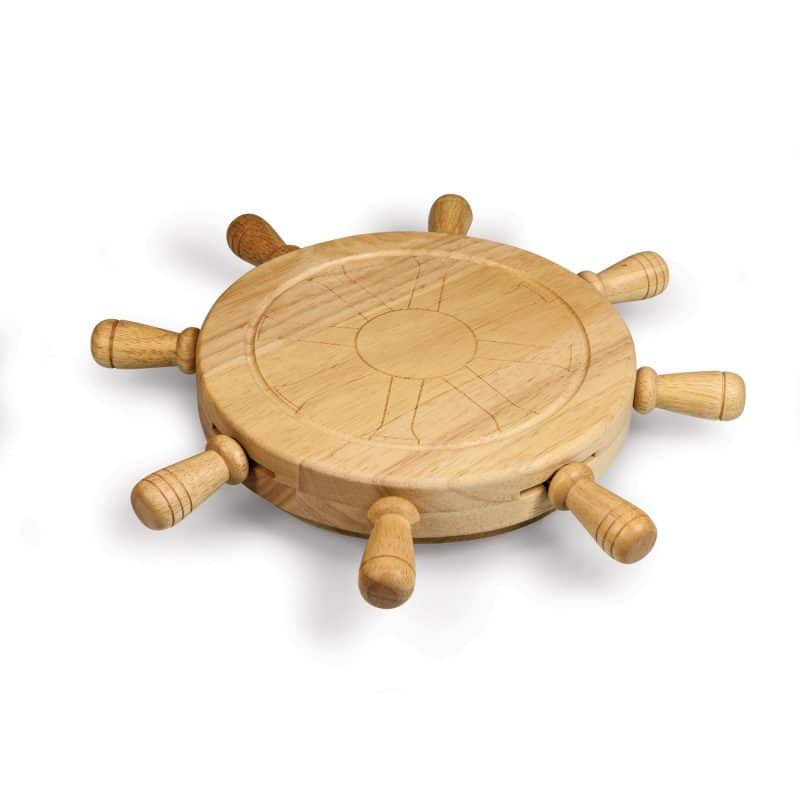 Mariner Helm-Shaped Cheese/Cutting Board w/4 Cheese Tools - 1