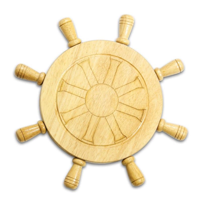 Mariner Helm-Shaped Cheese/Cutting Board w/4 Cheese Tools - 2