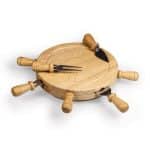 Mariner Helm-Shaped Cheese/Cutting Board w/4 Cheese Tools - 6