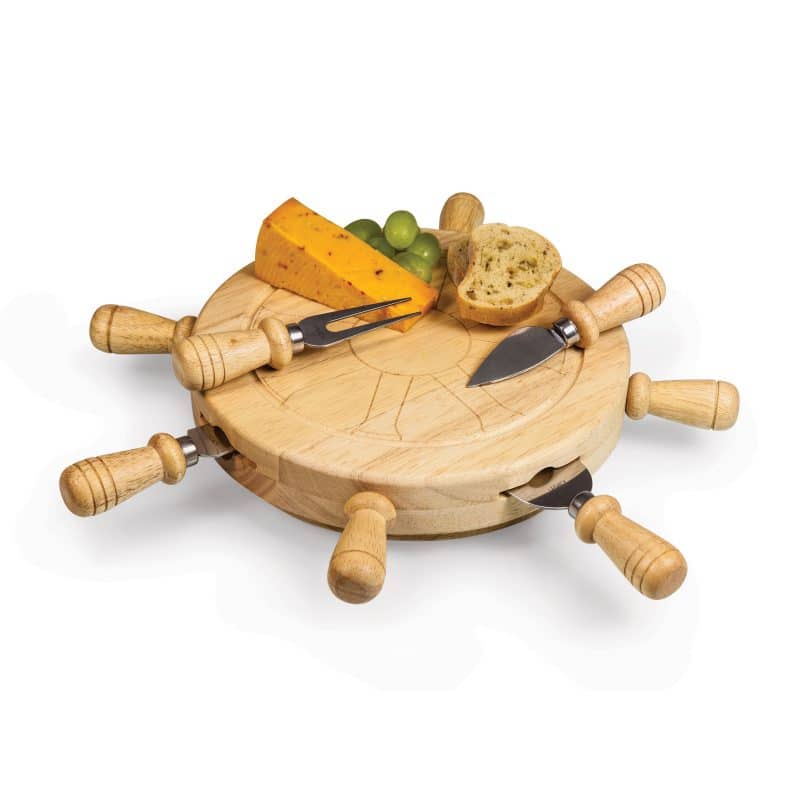 Mariner Helm-Shaped Cheese/Cutting Board w/4 Cheese Tools - 7
