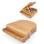 Piano Shaped Cutting Board w/3 Wine & Cheese Tools - 4