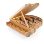 Piano Shaped Cutting Board w/3 Wine & Cheese Tools - 6